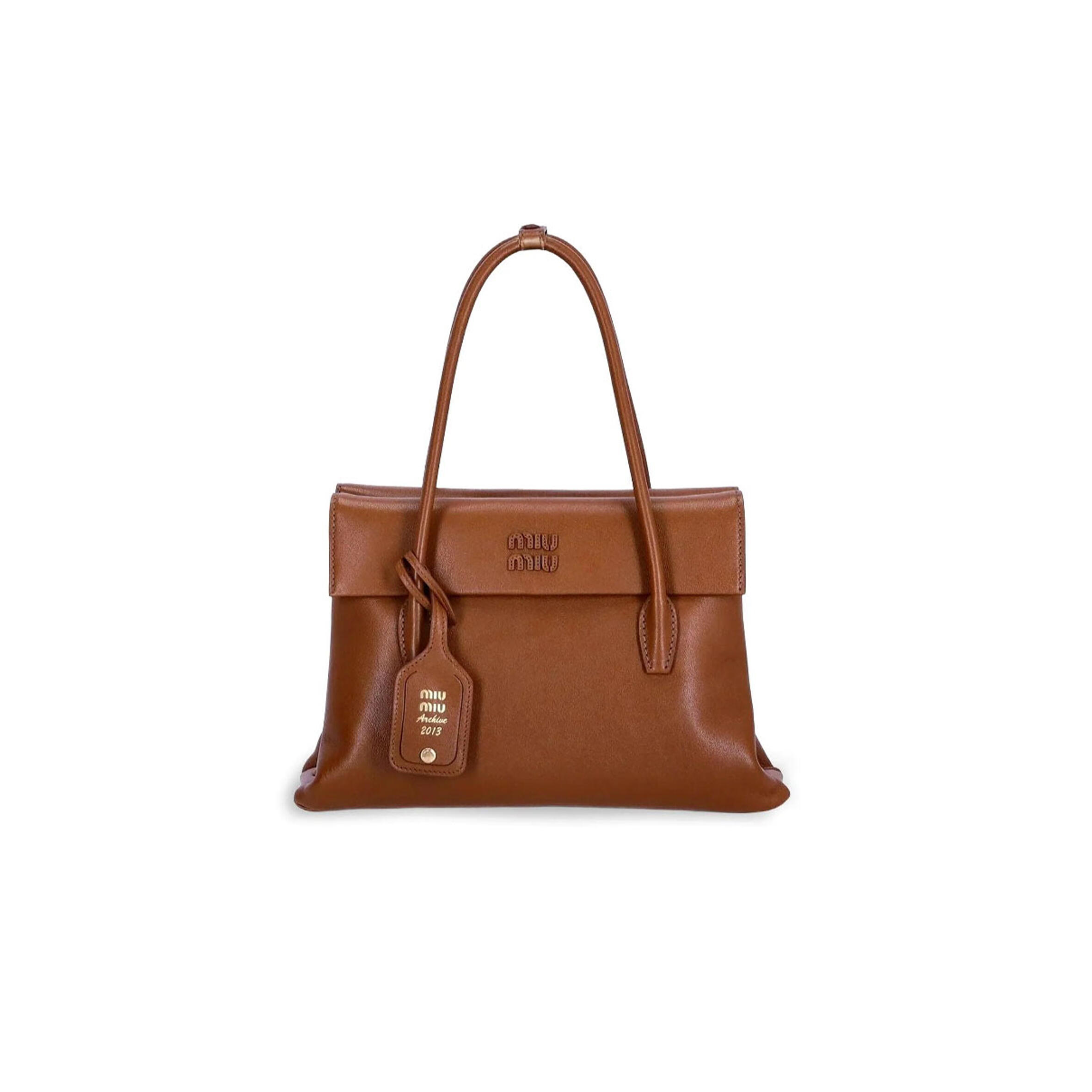 MIU MIU SOLITAIRE SHINY LEATHER BAG 5BA302 (28*19.5*11cm)